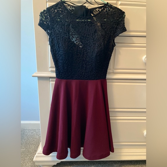 B. Darlin Black and Burgundy Hoco Dress - Picture 1 of 3